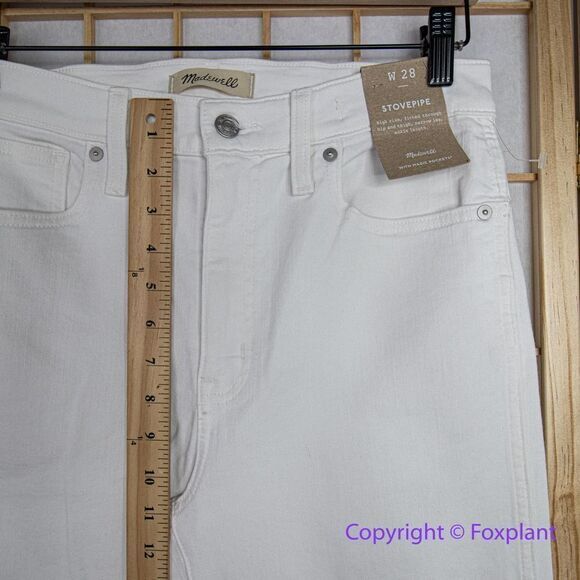 NEW Madewell Stovepipe Jeans in Pure White, 28 - Picture 7 of 16